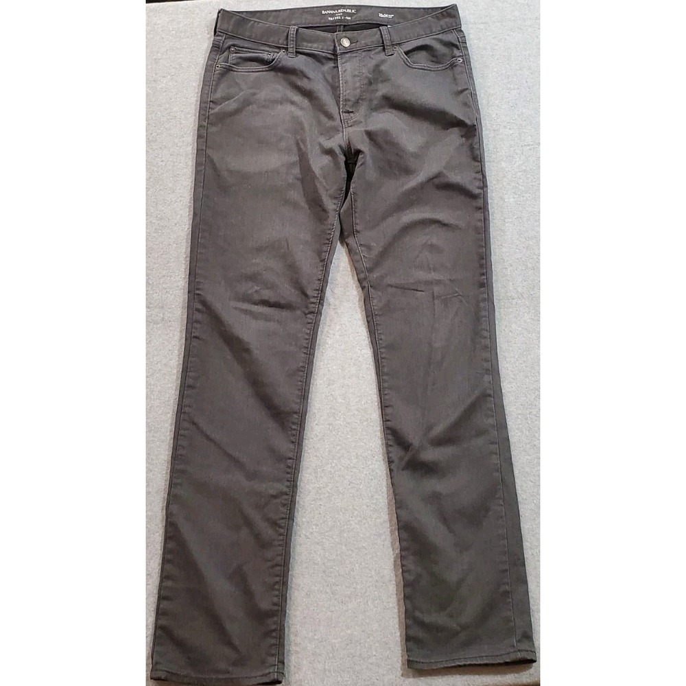 Banana Republic Travel Jean Men's 33x34 Slim Fit Grey Charcoal Heat‎